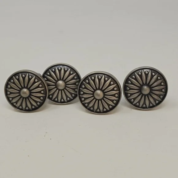 Dresser pulls knobs drawer handles kitchen cabinet set of 4 antique chrome - Picture 1 of 4